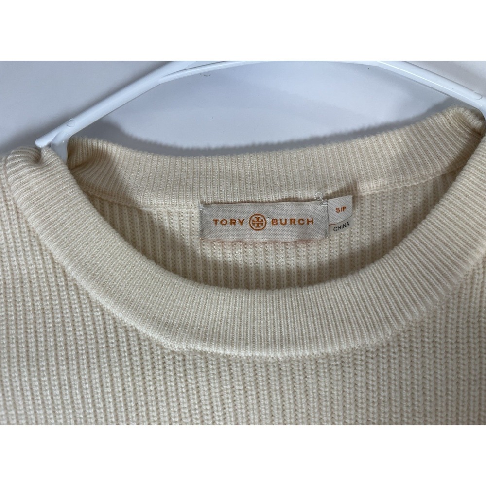 Tory Burch Ashley Ruffled Bell Sleeves Pullover Knit Sweater Wool Ivory Small - Picture 4 of 10